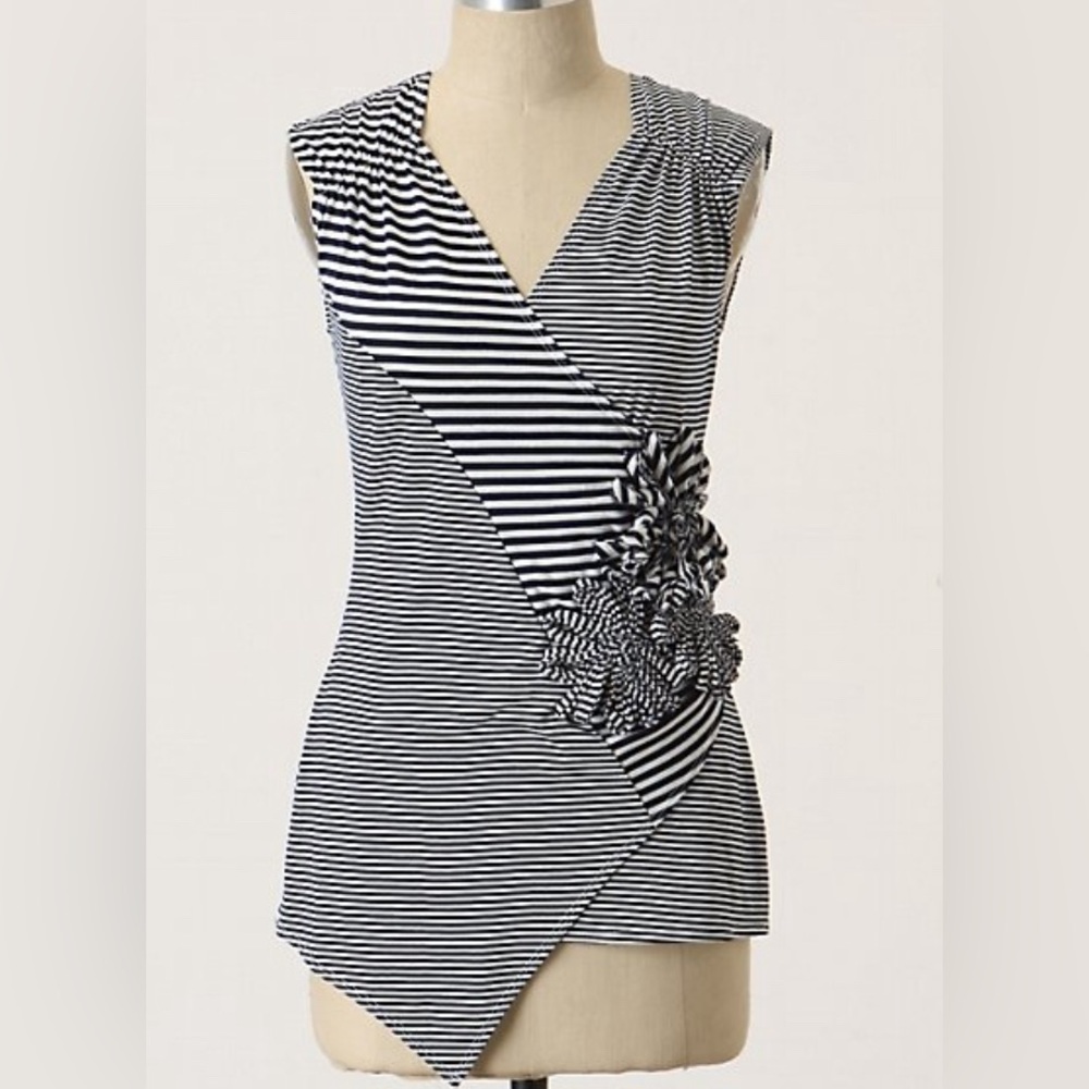 Vintage Colour Works Y2K Style Sleeveless Blouse Tank 3D Floral Embellishments